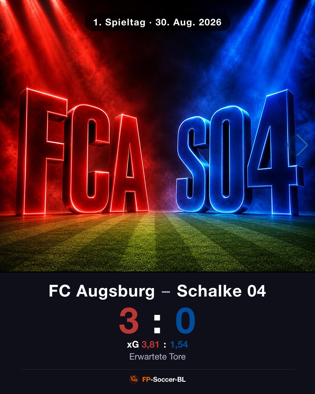 FC Augsburg – Schalke 04 3:0: Cover (1. Spieltag Bundesliga 2026/27)