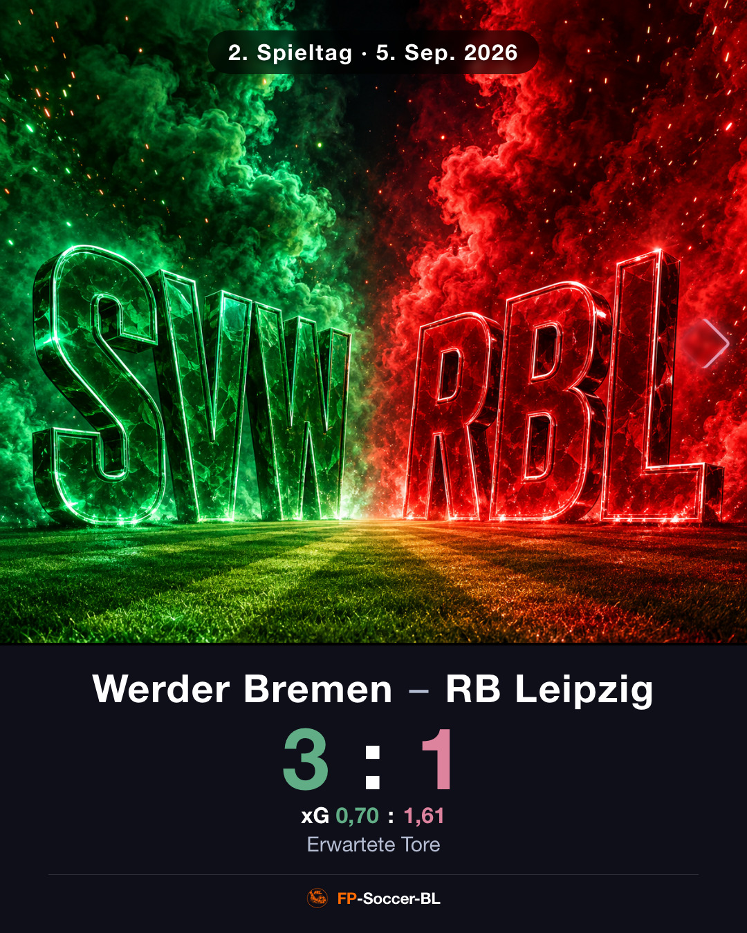 Werder Bremen – RB Leipzig 3:1: Cover (2. Spieltag Bundesliga 2026/27)
